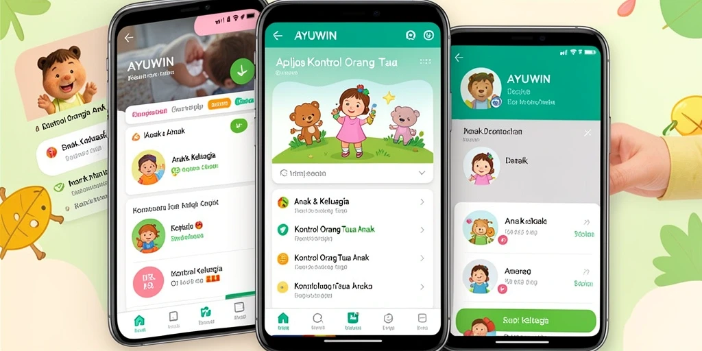 Tampilan antarmuka AYUWIN yang ramah anak dengan fitur kontrol orang tua.