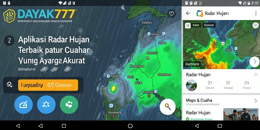Antarmuka utama aplikasi DAYAK777 untuk monitoring radar hujan.
