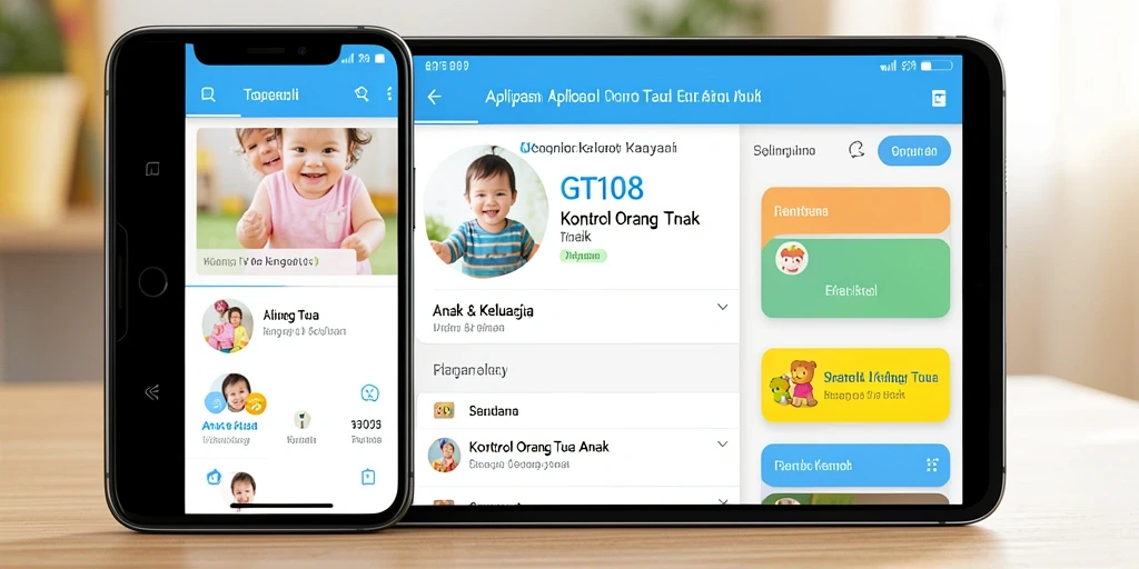 Tampilan antarmuka user-friendly aplikasi Kontrol Orang Tua Anak.