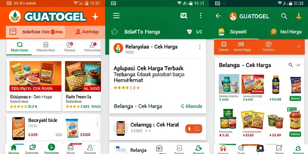 Antarmuka aplikasi GUATOGEL menampilkan fitur Cek Harga terbaru.