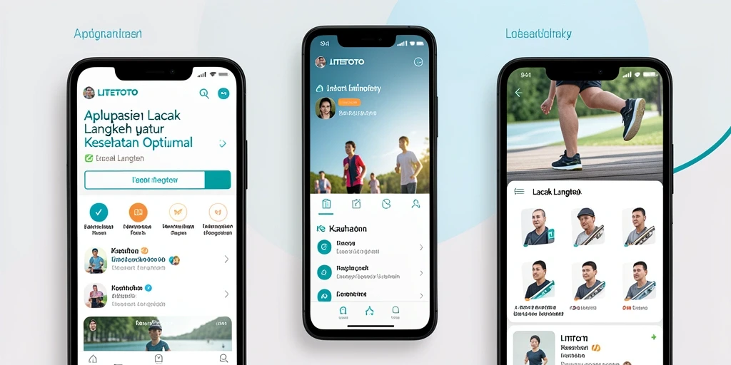 Antarmuka LITETOTO yang menampilkan fitur pelacakan langkah yang intuitif.