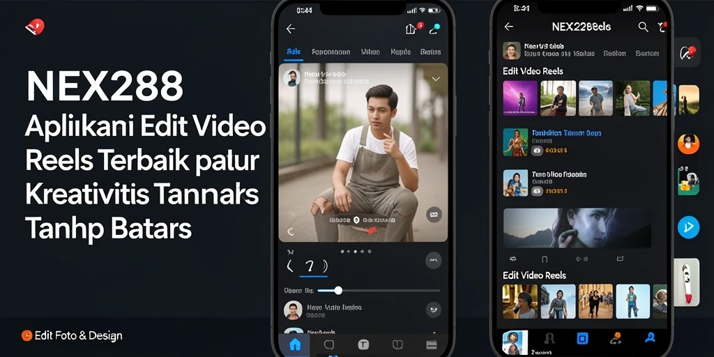 Tampilan antarmuka NEX288 untuk editing video Reels yang intuitif.